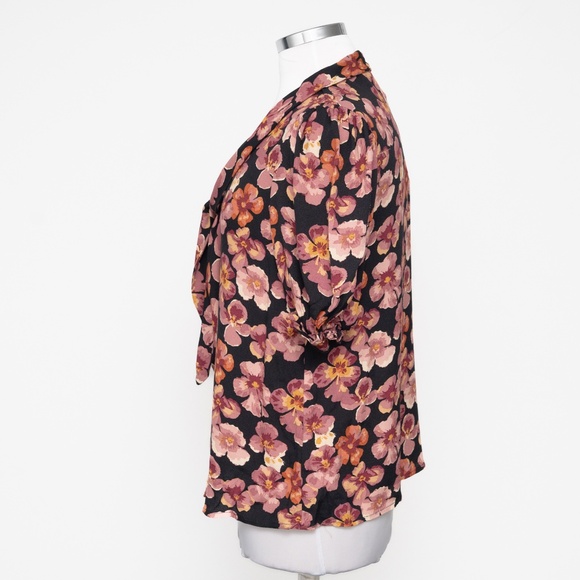 Reformation - Joelle Floral Tie Neck Button-Up Top - Picture 5 of 10